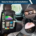 thumbnail image 4 of Backseat Car Organizer, Auto Seat Back Kick Mat with 9 Storage Pockets, Vehicle Waterproof Seat Protector with Touch Screen Tablet Holder for Kids, Universal Car Travel Accessories (Black), 4 of 5