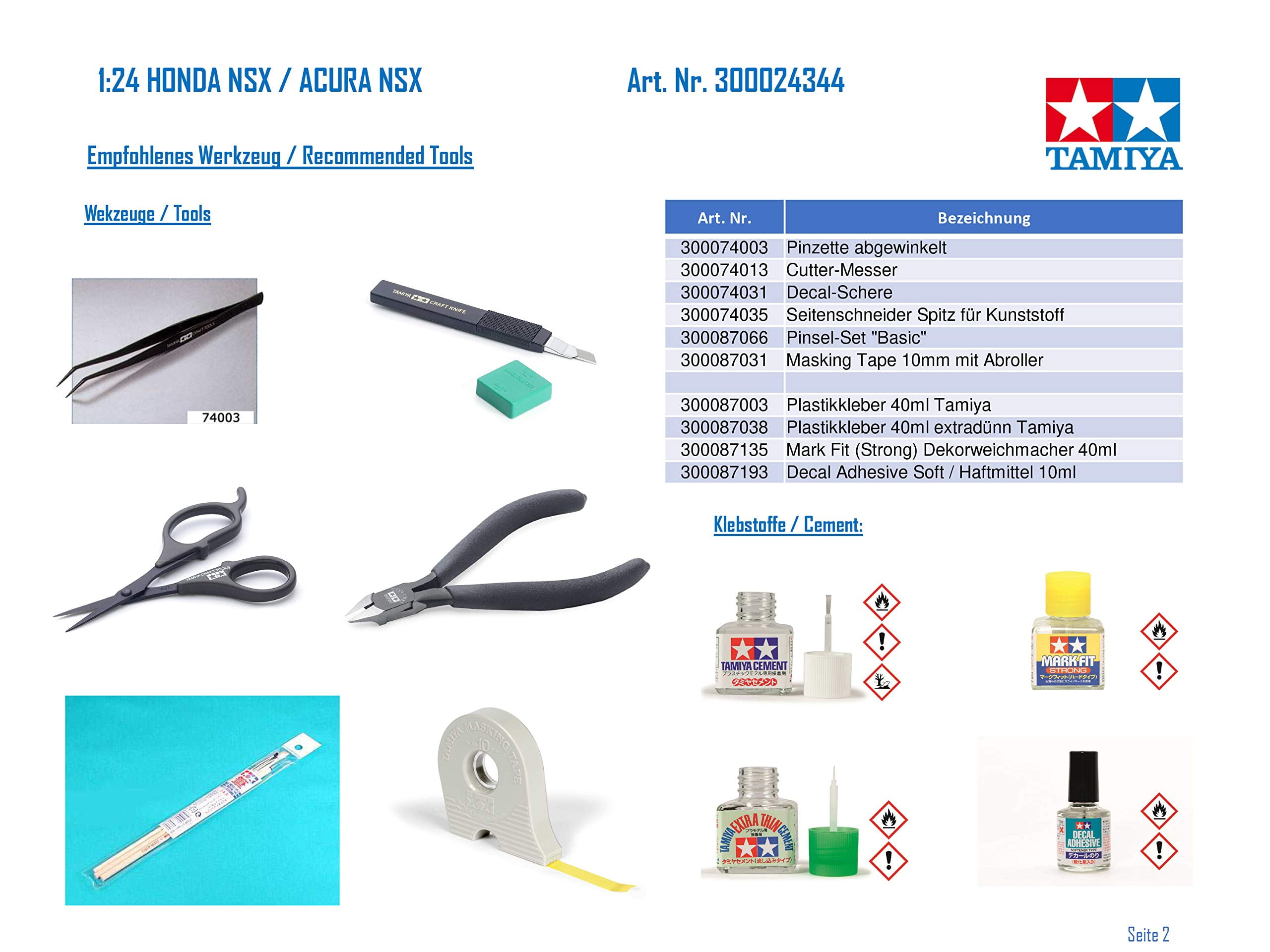 Tamiya 1/24 NSX Plastic Model Kit TAM24344 Plastics Car/Truck 1/24-1/25