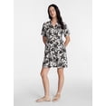 thumbnail image 3 of Time and Tru Women's Linen Pleated Waist Fit And Flare Mini Shirt Dress, Sizes XS-XXXL, 3 of 6