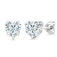thumbnail image 2 of Gem Stone King 925 Sterling Silver Pendant and Earrings Jewelry Set with White Heart Shape 3.30cttw Moissanite, 2 of 5