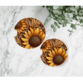 thumbnail image 3 of Wooden Rustic Sunflower Design Car Coaster for Cup Holder Protection, 3 of 5