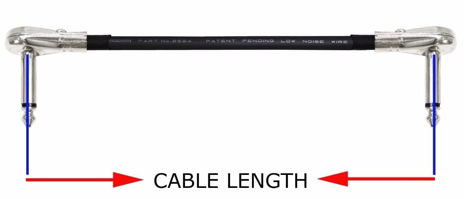 3 x Mogami 2524 3-foot Guitar Pedalboard Patch Cables With Pancake Connectors