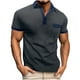 thumbnail image 1 of pstuiky Mangas cortas para hombre, Camisa informal de moda para hombre, color liso, con solapa, mangas, cuello redondo, botones y bolsillo camisetas de hombre xl, 1 of 6