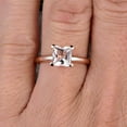 thumbnail image 4 of Startling Morganite Solitaire Engagement Ring On 10k Rose Gold 1.3 Carat 7mm Cushion Cut Heart Prong Promise Band Anniversary Gift, 4 of 7