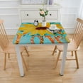 thumbnail image 3 of nygtbtfer Tablecloth,Country Yellow Table Cloth Oil-Proof Tablecloths Washable Tablecover for Kitchen Dining Buffet Tabletop Idyllic Floral Plant Blue Wood Grain, 3 of 7