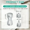 thumbnail image 2 of Uxcell Glass Shower Door Handle, Aluminum Alloy Back-to-Back Knob for Replacement Silver, 2 of 7