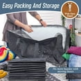 thumbnail image 4 of 12 Pack Extra Heavy Duty Large Moving Bags with Strong Zipper & Comfortable Handles, Sturdy & Durable Clothes Storage Bags Totes Bins, Packing Moving Boxes for College Supplies, Gray, 4 of 5