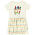 thumbnail image 3 of Inktastic 1st Day of Preschool Crayons and Apple Back to School Girls Toddler Dress, 3 of 5