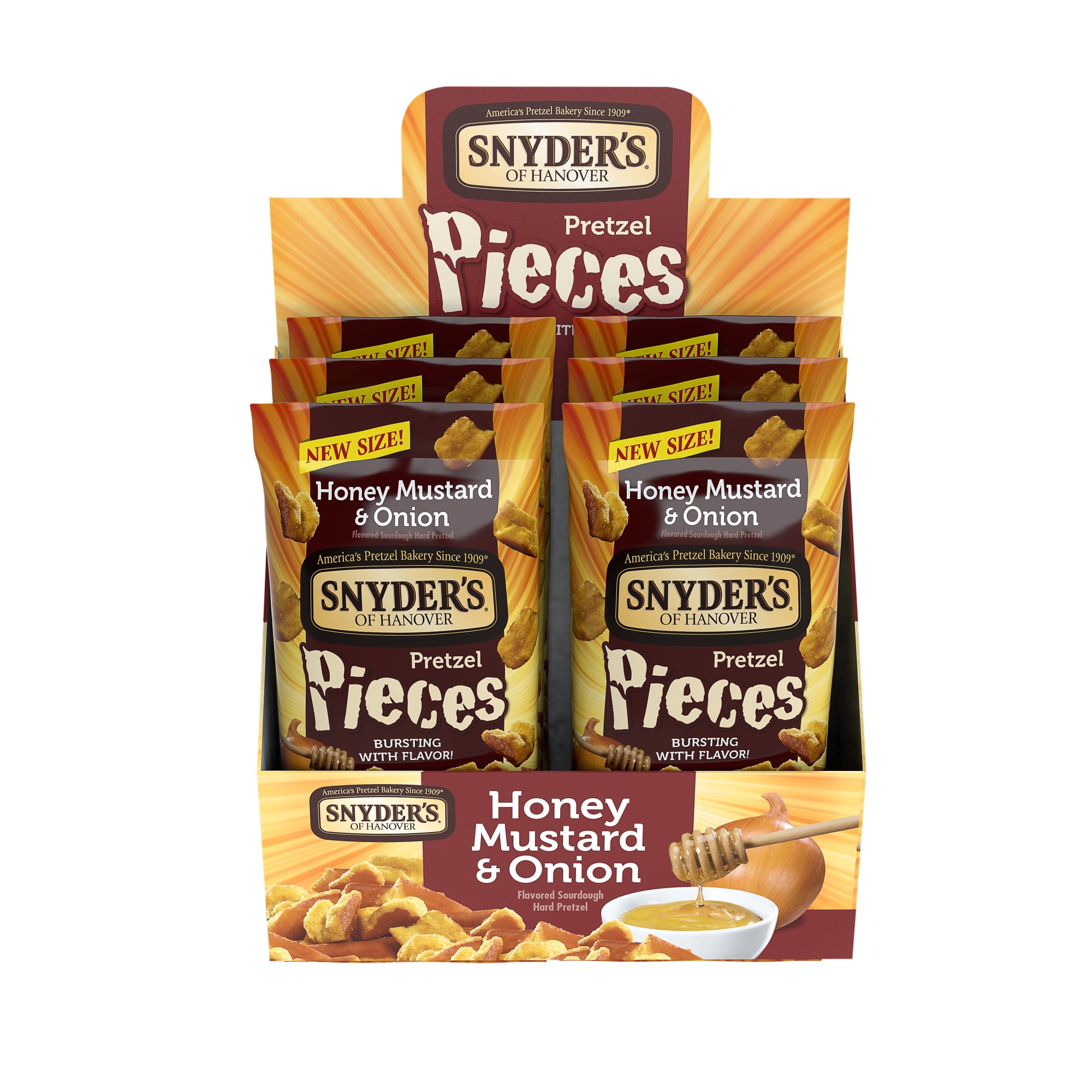 Snyder's of Hanover Pretzel Pieces, Honey Mustard & Onion, 3.25oz, 6ct