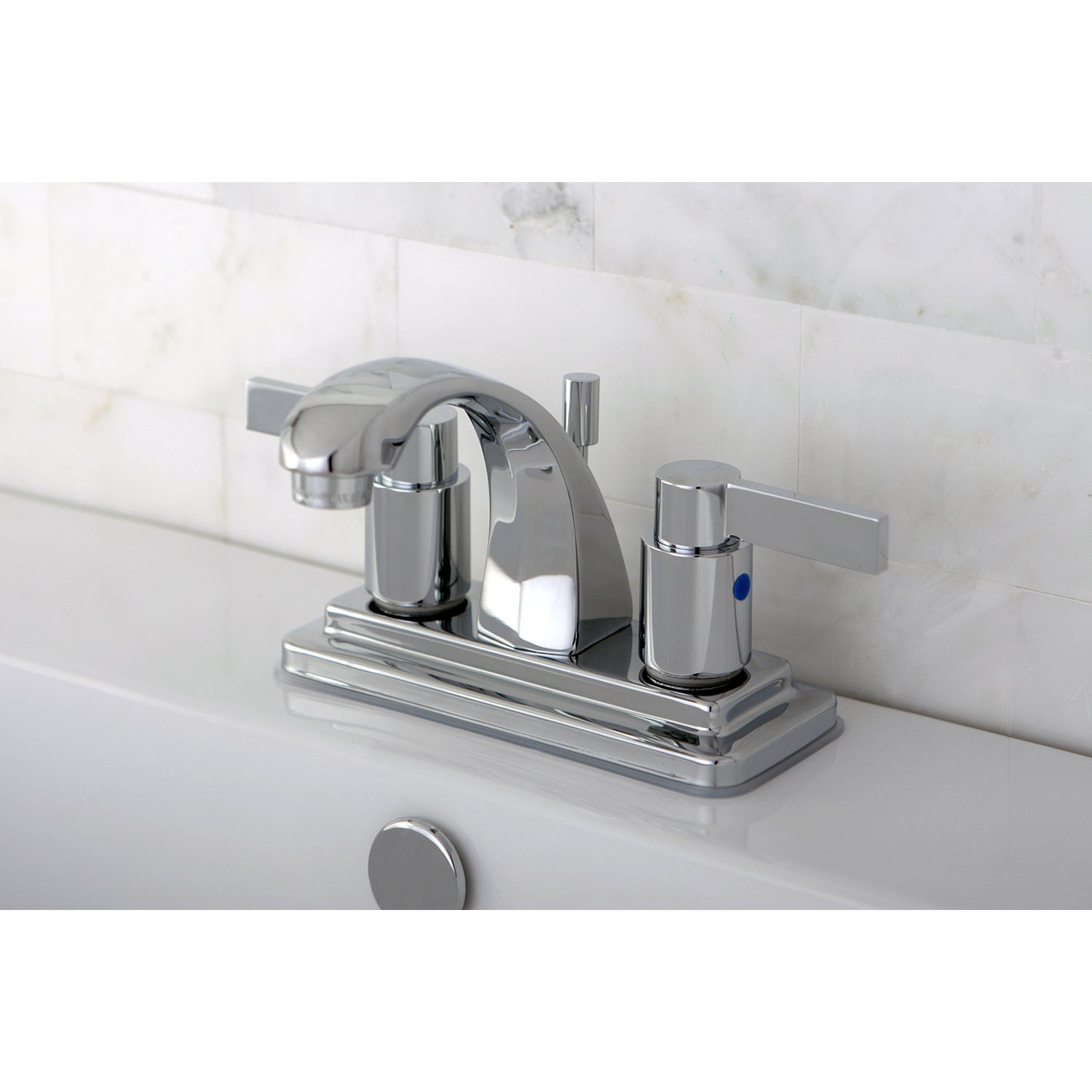 Kingston Brass KB4641NDL NuvoFusion 4 in. Centerset Bathroom Faucet, Polished Chrome