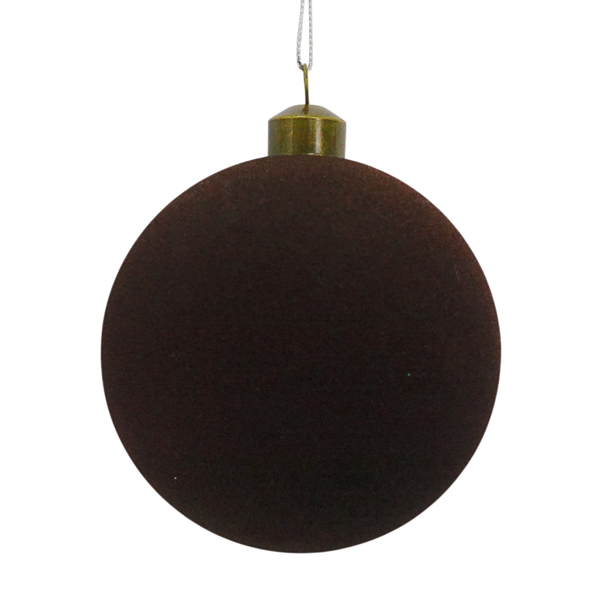 4-Count Dark Brown Velvet-Feel Ball Shatterproof Christmas Ornaments, 4.5", by Holiday Time