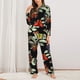 thumbnail image 2 of Balery Multicolored Butterflies Conjunto de Pijama con Estampado para Mujer, Conjunto de Dos Piezas con Manga Larga, Ropa de Dormir Suave con Bolsillos, Pijamas Cómodos-Large, 2 of 7