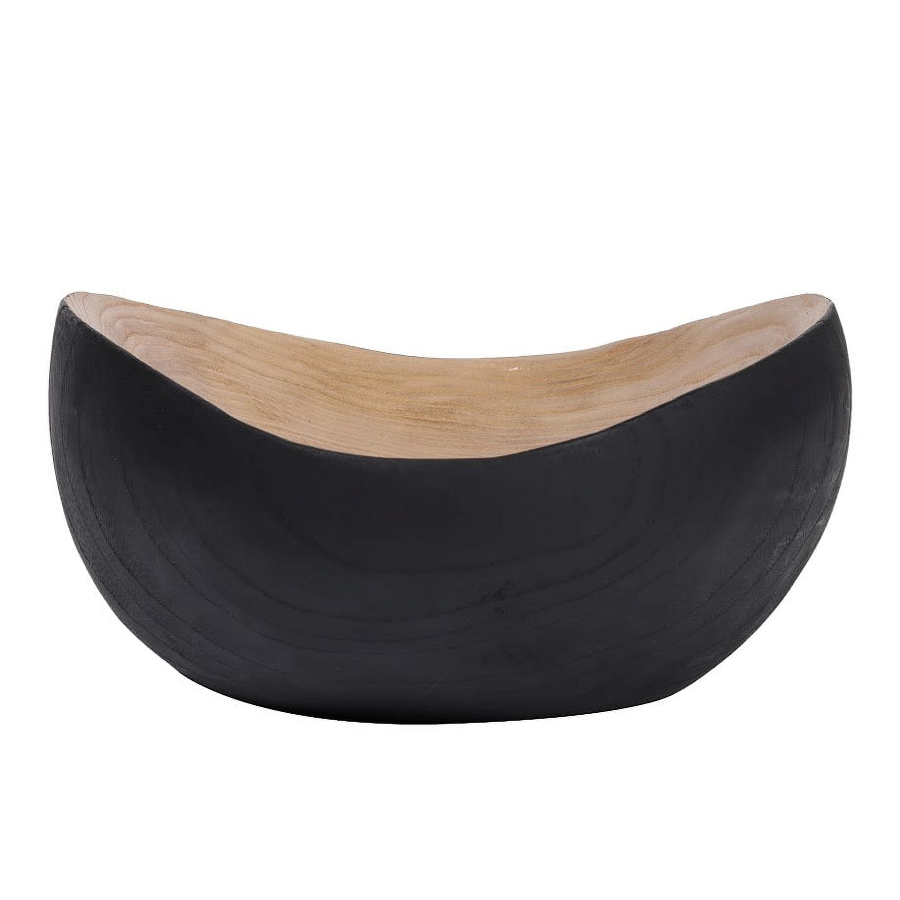 Home Decor Collection Sterling & Noble Home Black and Natural Wood Decorative Tabletop Bowl