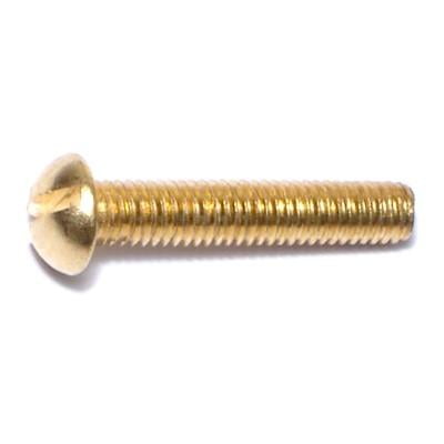 

#10-32 x 1 Brass Fine Thread Slotted Round Head Machine Screws MSRB-221
