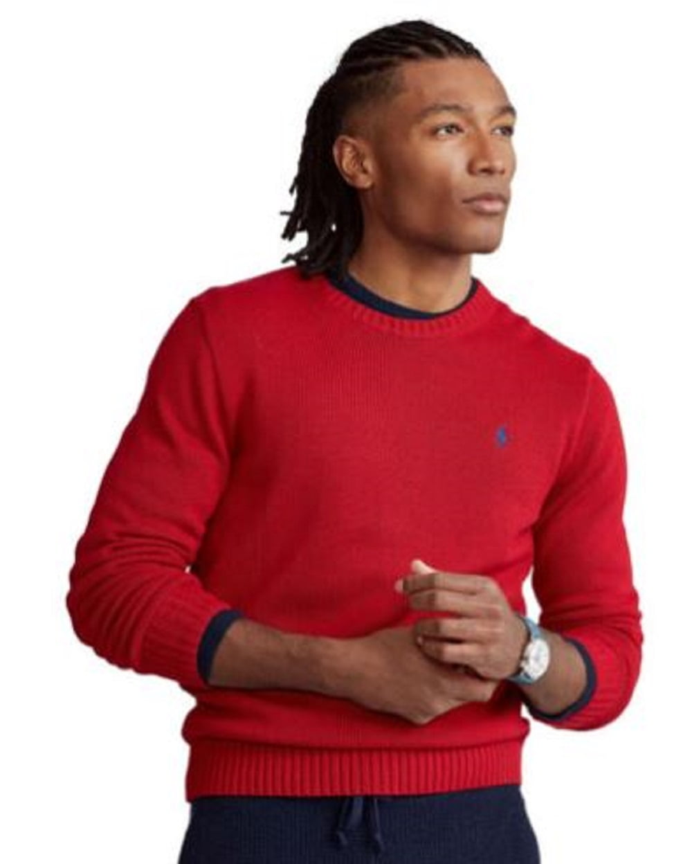Polo Ralph Lauren Men's Cotton Crewneck Sweater, Park Avenue Red, S -  