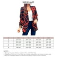 thumbnail image 6 of Women Printed Suit Jacket Open Front Long Sleeve Turn Down Collar Slim Fit Fashion Print Office Jackets Red 3XL, 6 of 6