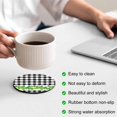 thumbnail image 3 of St. Patrick's Day Coasters Set of 6, Absorbent Coasters for Drinks, Green Shamrock Grasses Black White Plaid Coaster for Desk Coffee Table Protection, Home Decor House Warming Gifts 4", 3 of 8