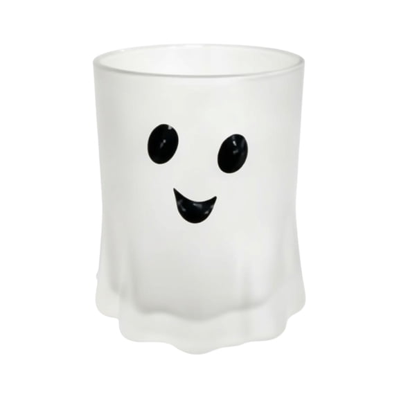 Ghost Shaped Glass Cup, Cute Halloween Drinkware for Juice and Cocktails, Fun Specter Silhouette Tumbler for Parties, Shelves and Seasonal Gifting for Home and Everyday Use