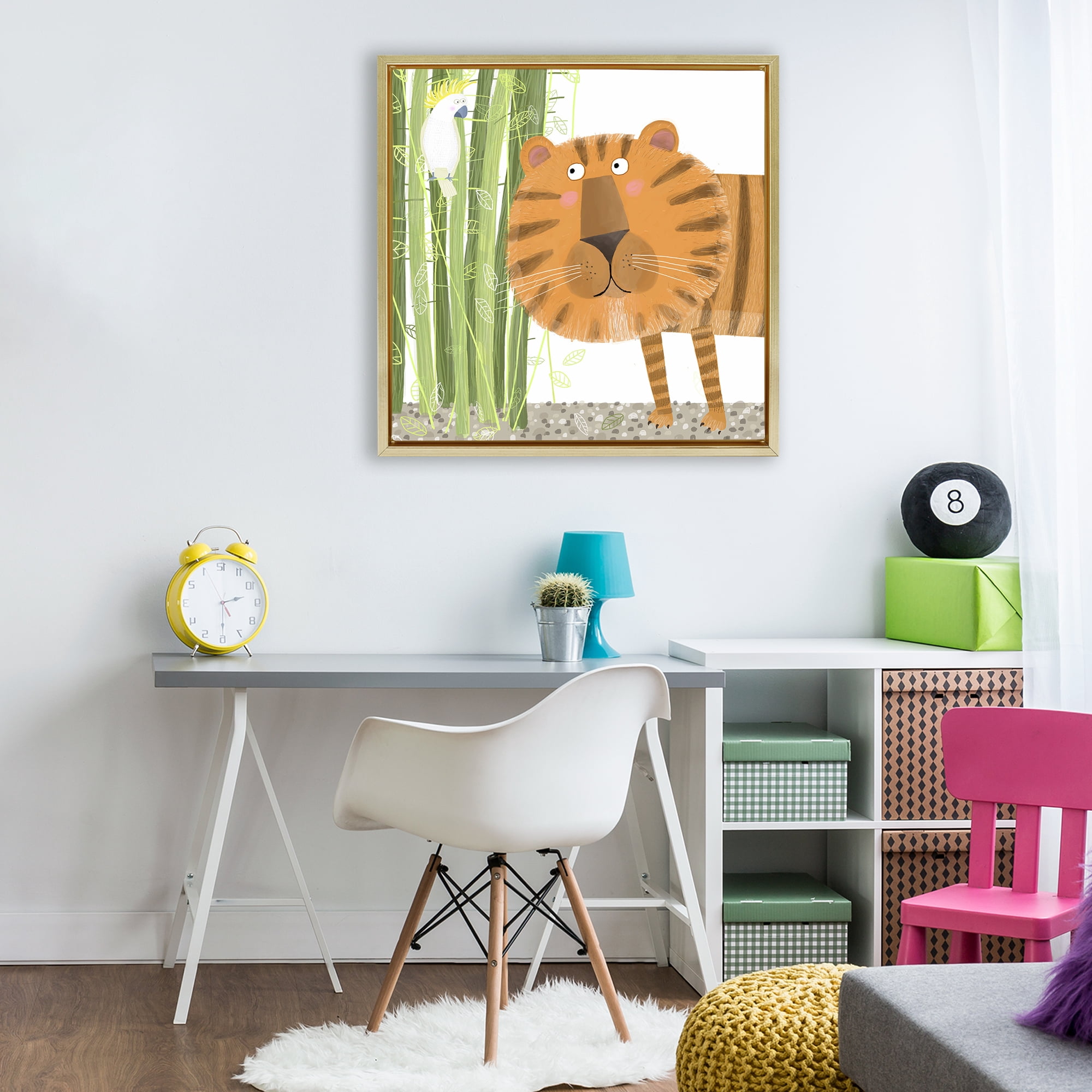 Stupell Industries Bamboo Trees & Tiger Gold Framed Floater Canvas Wall Art, design by Carla Daly