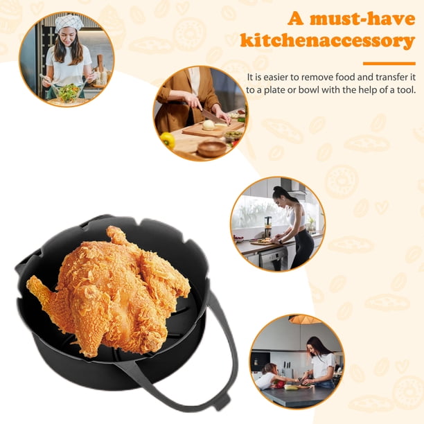 Reemplazo de la bandeja para hornear de silicona Revestimiento de la freidora de aire del horno en forma redonda Utensilios de cocina Hugtrwg Para estrenar
