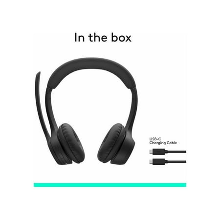 Logitech - Zone 300 Wireless Bluetooth On-ear Headset With Noise-Canceling Microphone - Black