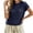 #1Navy, variant on Womens Tops Crochet Knit Top Short Sleeve Crew Neck Hollow Out Scalloped Trim Summer Casual Top