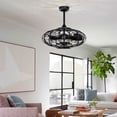 thumbnail image 3 of Melton 26 in. 5-Light Indoor Matte Black Finish Ceiling Fan with Light Kit, 3 of 5