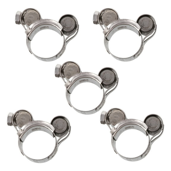 5 Pcs T-Bolt Hose Clamp Stainless Steel Adjustable Heavy Duty Pipe Strap Clamps