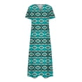 thumbnail image 4 of Robes pour Femmes 2024 Été Surdimensionné Décontracté Manches Courtes Col en V Robe Imprimée Robe Ample 50 % de Réduction!, 4 of 5