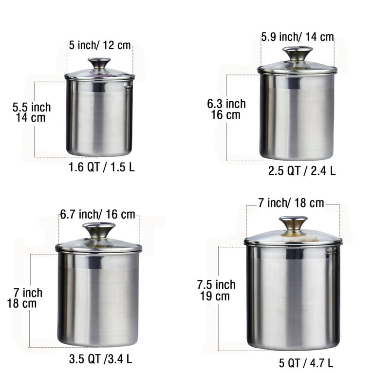 Large Coffee Container Airtight Stainless Steel Kitchen Sotrage Canister  For Coffee Container Jar Box