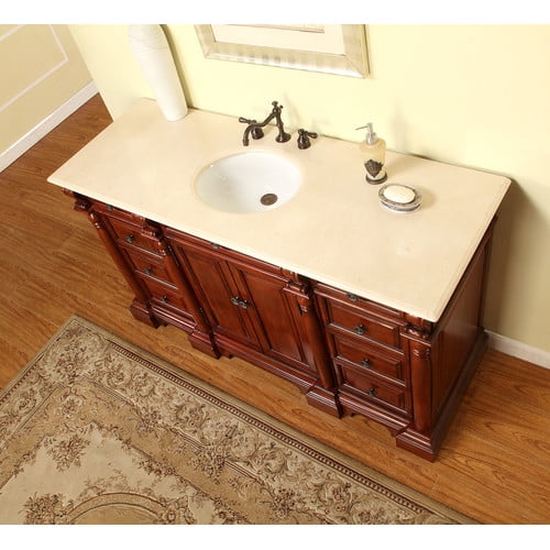 62 in. Marble Top Bathroom Vanity