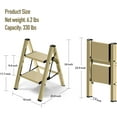 thumbnail image 5 of 2 Step Ladder,Aluminum Folding Step Stool for Adults,Step Ladder with Wide Anti-Slip Pedal,330 lbs Capacity for Home,Office,Kitchen,Library(Gold), 5 of 16