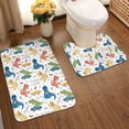 thumbnail image 2 of Yiaed Dinosaur Print Bathroom Mat Set 2 Pieces Mat Anti-Skid Pad Ultra Soft and Absorbent Bathroom Bath Mat Contour Bath Rugs for Toilet Base, 2 of 6