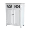 Teamson Home Dawson Wooden Floor Cabinet with Cross Molding and 2 Doors, White