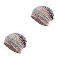 thumbnail image 2 of Beanie Hat Bohemian Style Hijab Floral Print Turban Ear Protection Bonnet Blue 2Set, 2 of 6