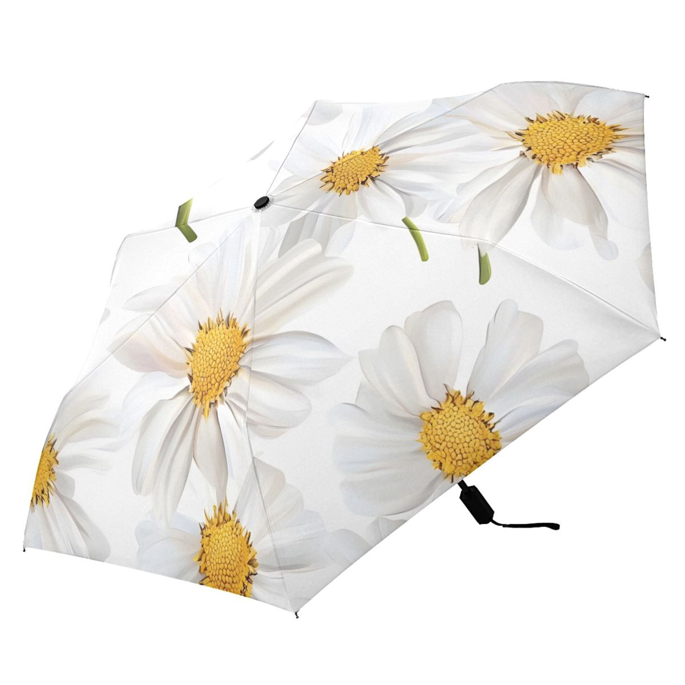 ALAZA Daisy Flower UPF 50+ Compact Folding Umbrella for Rain Travel Umbrella Packable