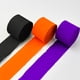 thumbnail image 1 of Xiao Hua Serpentinas de papel crepé (3 rollos), color negro, naranja y morado, para decoración de cumpleaños y baby shower (4,5 cm x 22,8 m/rollo), 1 of 4