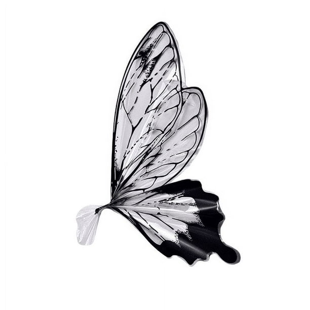 Xiao Hua Regalos, flores, papel de embalaje para caja de regalo, papel de embalaje de flores con alas de mariposa transparentes e impermeables (negro)