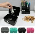 thumbnail image 1 of Sentmoon Small Metal Cash Box with Lock Portable Money Storage Box with Handle Lockable Coin Bank Organizer for Kids Petty Cash Toys Safe Security Box Cute Compact Steel Lockbox, 1 of 6