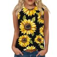 thumbnail image 1 of Snorda Débardeurs pour Femmes Grande Taille Mode Féminine Décontractée Été Imprimé Sans Manches Col Rond Haut Blouse Débardeur P-5TG, 1 of 5