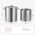 thumbnail image 6 of VEVOR Stainless Steel Stockpot, 42 Quart Large Cooking Pots, Cookware Sauce Pot with Basket, Lid, and Handle, Heavy Duty Commercial Grade Stock Pot, Sanding Treatment, for Large Groups Events Silver, 6 of 8