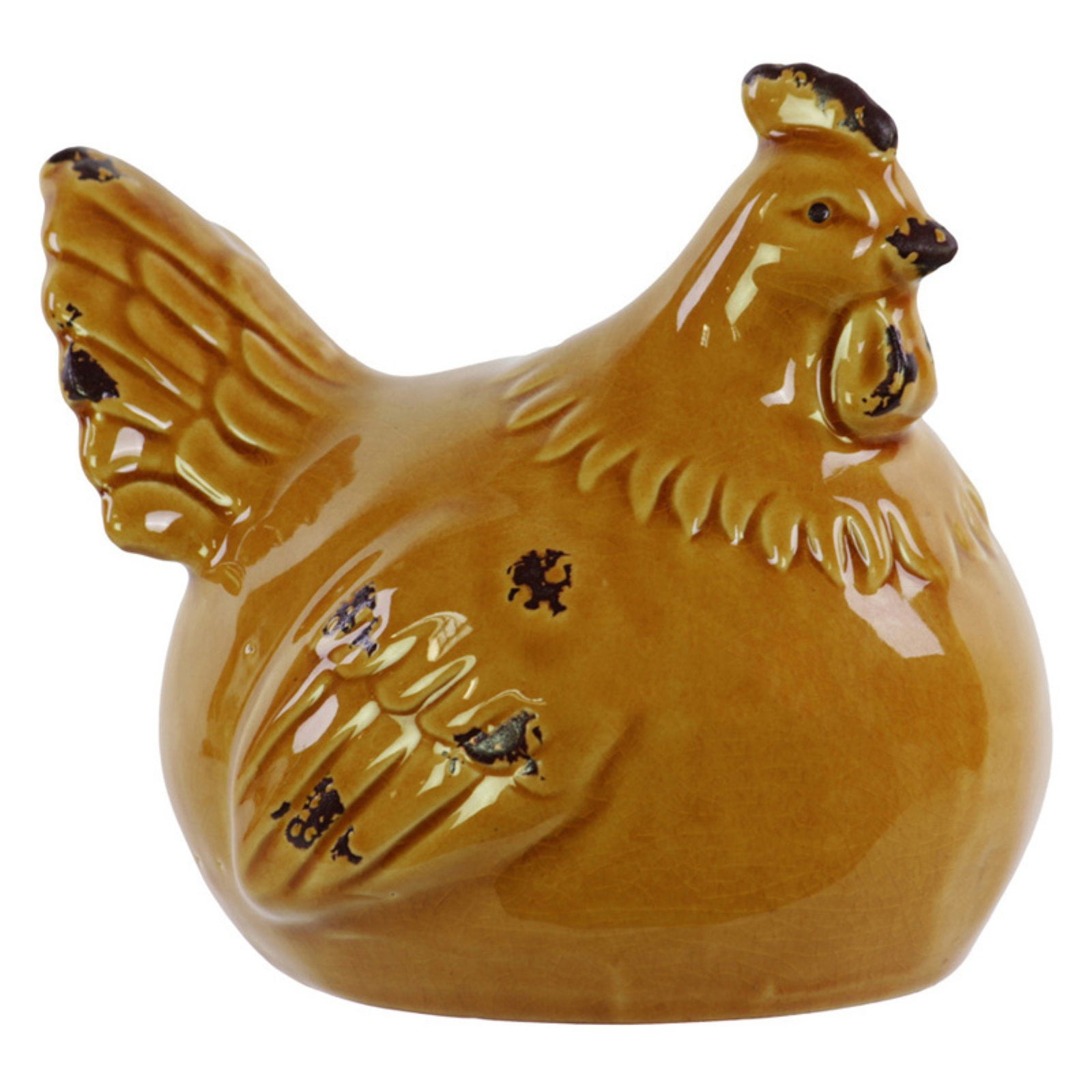 Urban Trends Distressed Ceramic Crouching Chicken Figurine