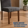 thumbnail image 5 of TacleeKii Dining Chairs Set of 2, Linen Kitchen Side Chairs with Wooden Legs, for Dining Room Restaurant, Dark Gray, 5 of 9