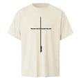 thumbnail image 6 of SLdy Mens Christian T Shirts Mens Oversized T Shirt Cross Bible Verse Tops Graphic Tees, Beige XXL, 6 of 7