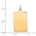 thumbnail image 5 of 14k Yellow Gold Solid Plain .035 Gauge Rectangular Engravable Disc Charm Pendant, 5 of 5