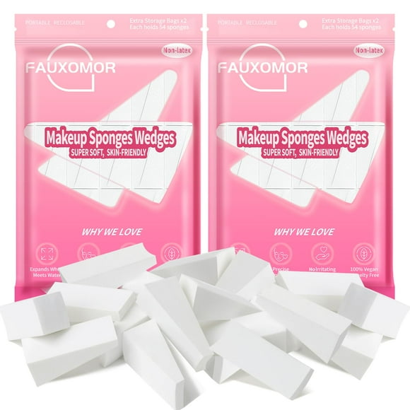 Esponjas de maquillaje Fauxomor, 216 unidades, cuñas para base facial