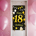 thumbnail image 5 of Black Background Gold Elements 18th Happy Birthday Banner Party Decoration Photography Props Backdrop for Birthday Parties Celebrations Events Photo Shoots, 5 of 7