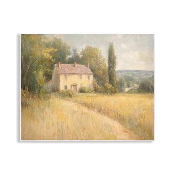 Stupell Industries Hide Away Cottage House Landscape & Nature Painting Unframed Art Print Wall Art, 14 x 11