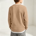 thumbnail image 3 of Grblisyd Boys' Crewneck Waffle Sweatshirts Kids Loose Long Sleeve Pullover Shirts Solid Drop Shoulder Soft Fashion Casual Streetwear, 3 of 3