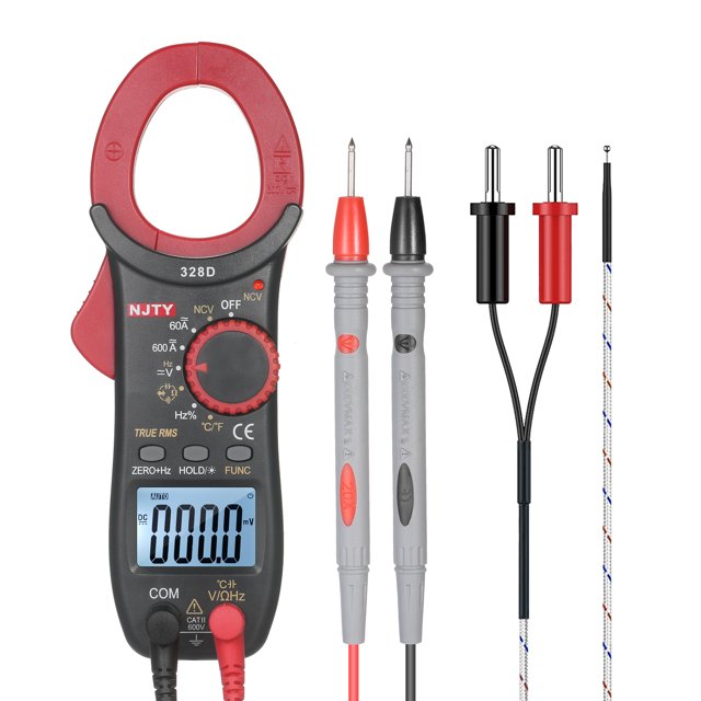 Clamp Meter,328d 600a Clamp Rms Ncv Clamp 600a Clamp Meter Type Universal Meter Clamp Meter Auto Meter T Temperature Lcd Rms Ncv Meter Auto 6000 Auto 6000 1.6-inch Temperature Resistance Rookin